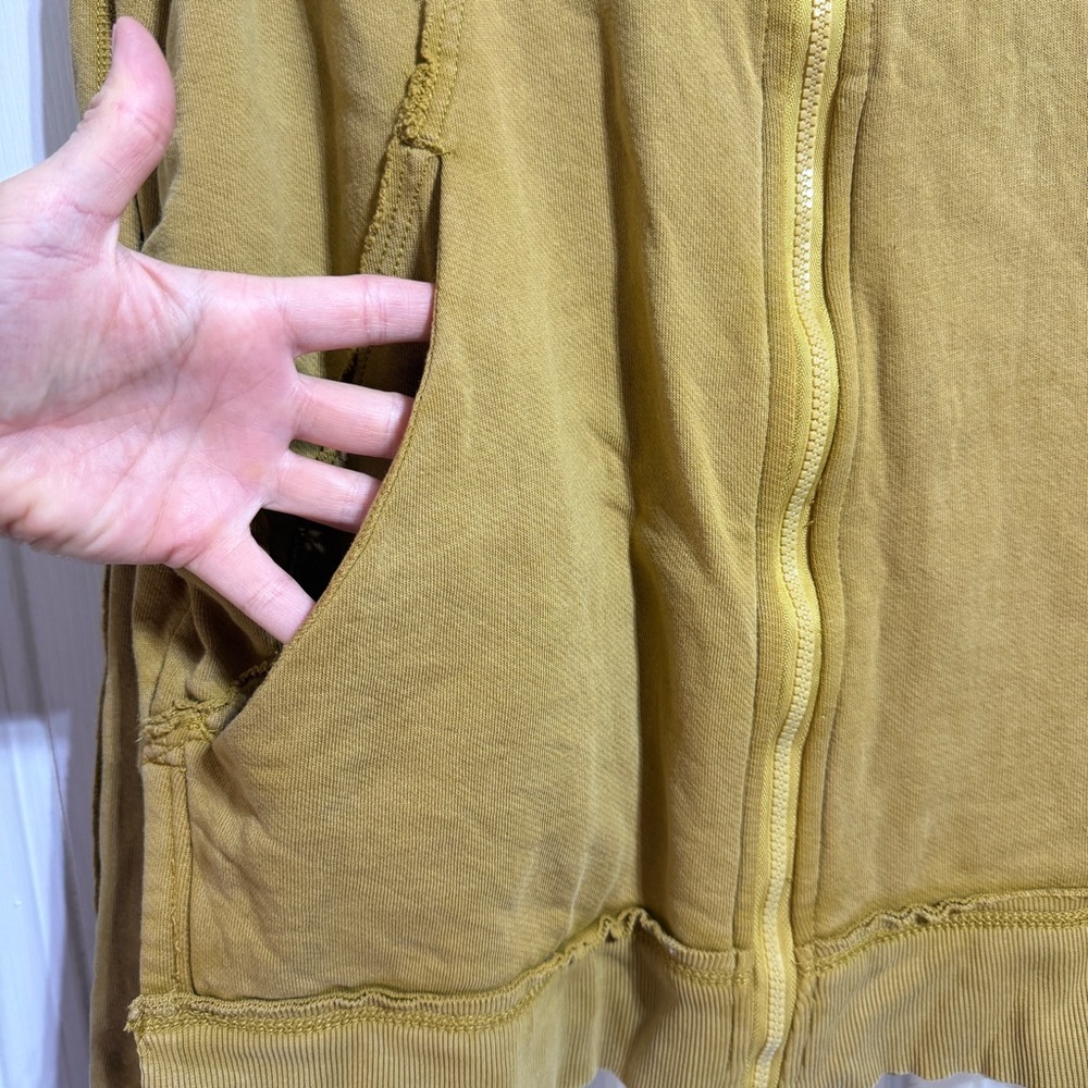 Free People FP Movement Only One Hoodie Jacket Top mustard green size Large - Picture 9 of 11